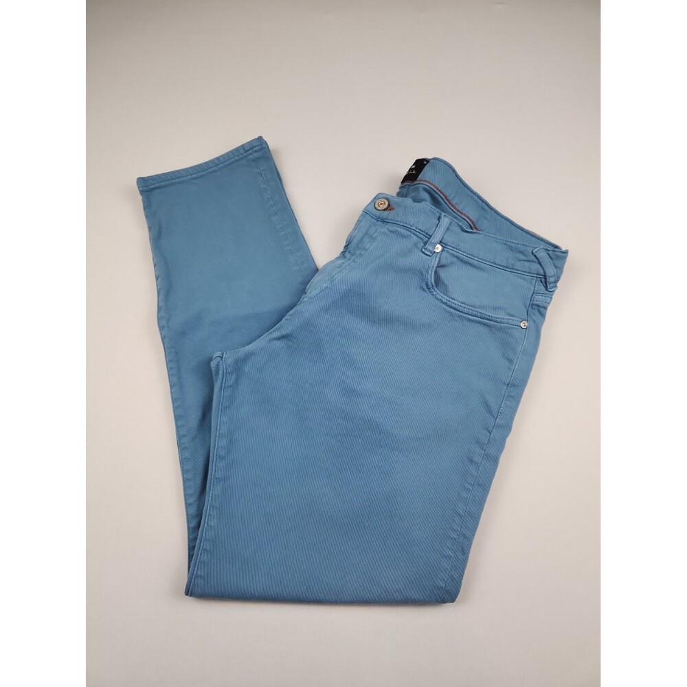 PS Paul Smith Slim Tapered-Fit Blue Garment-Dyed Jeans Mens 36x30 Organic Cotton